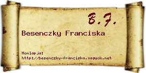Besenczky Franciska névjegykártya